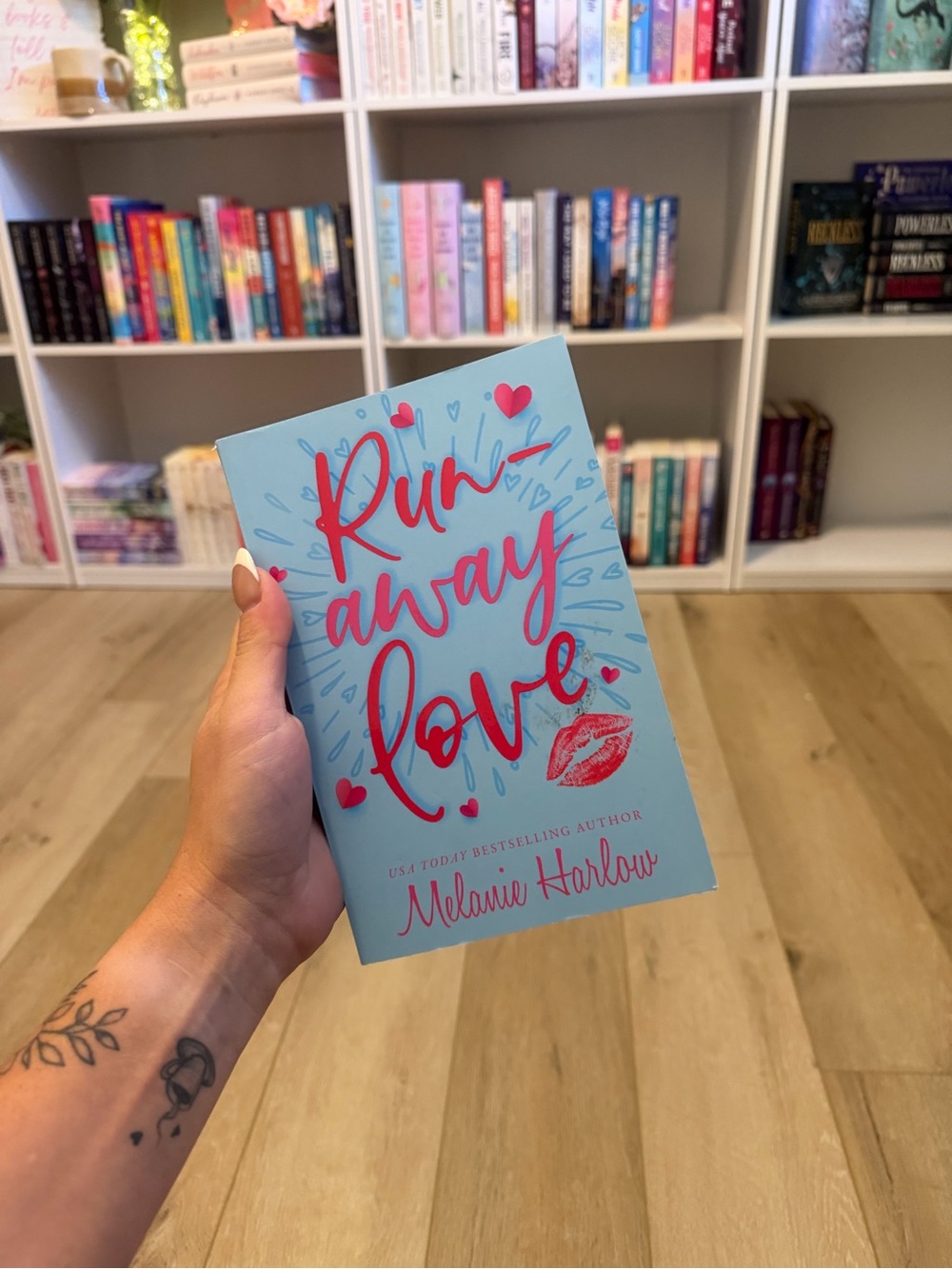 Run Away Love by Melanie Harlow - Blue & Pink Paperback